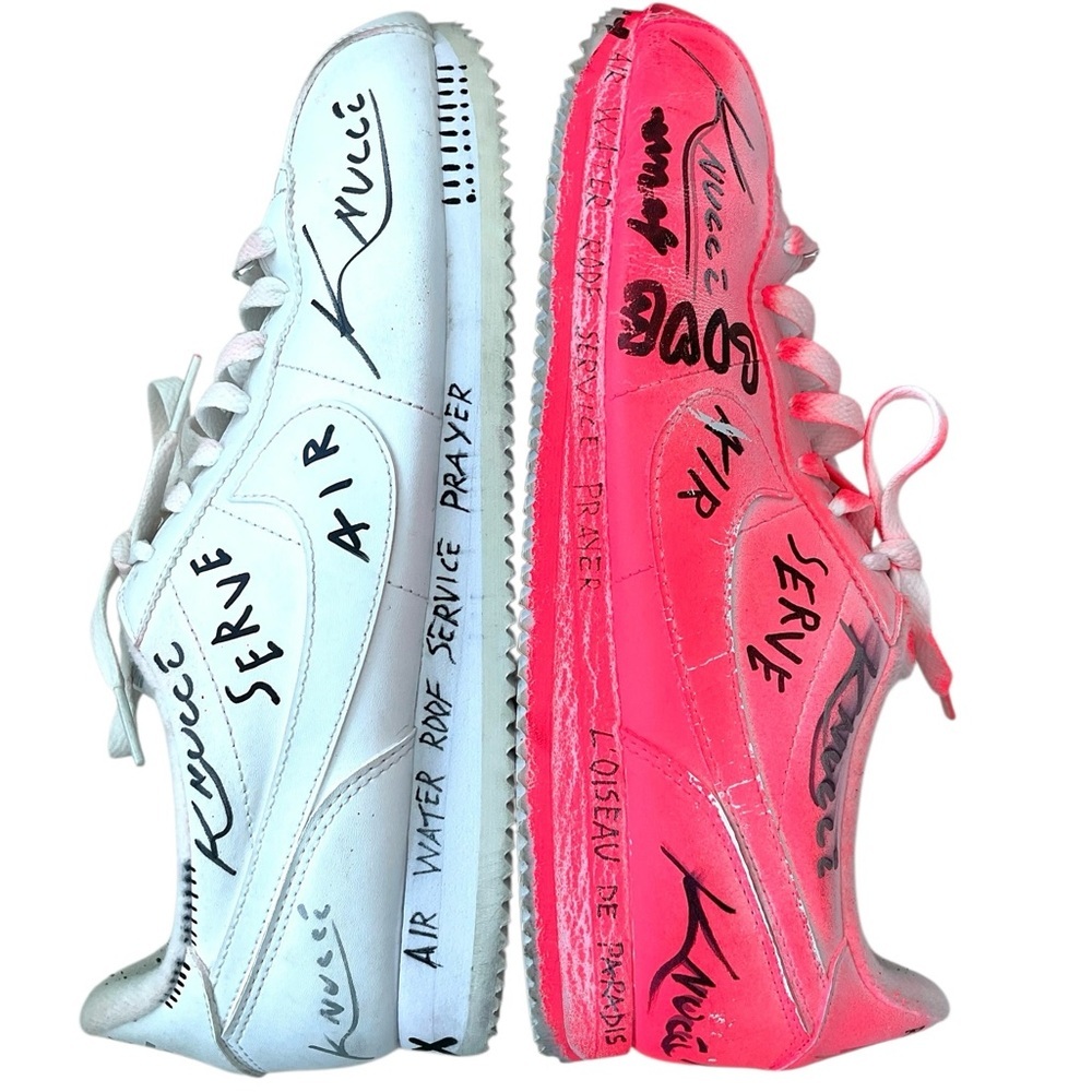 Nike Cortez Custom Graffiti Sneakers Mens 10.5 Artist Painted Street Art